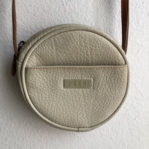 ESPRIT Vintage Cream Pebbled Mini Round Purse